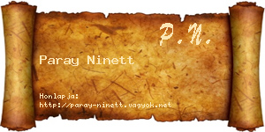 Paray Ninett névjegykártya